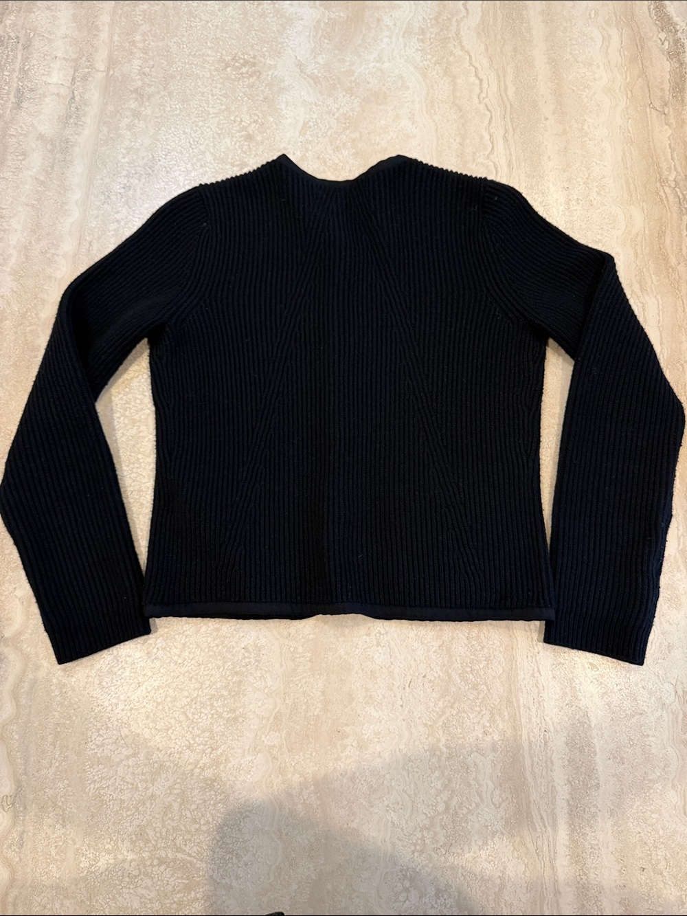 rag & bone Nancy Black Ribbed Button-Front Cardigan - Picture 8 of 15